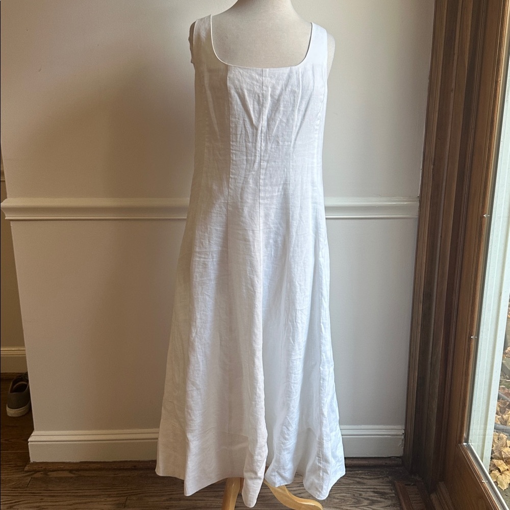 Lilly Pulitzer, calina, White linen midi sundress size 16 EUC - Picture 3 of 10